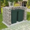 TRUE DEAL Cadre à Gabion De Poubelle Double Acier 180 X 100 X 120 Cm -Poubelle Boutique 26119078 1