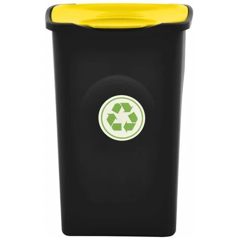 TRUE DEAL Poubelle Avec Couvercle à Charnière 50 L Noir Et Jaune 5 TRUE DEAL Poubelle Avec Couvercle à Charnière 50 L Noir Et Jaune – Image 3