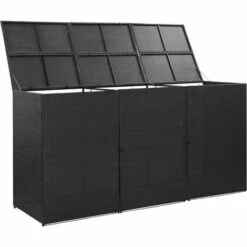 TRUE DEAL Abri Pour Poubelle Triple Noir 229x78x120 Cm Résine Tressée 9 TRUE DEAL Abri Pour Poubelle Triple Noir 229x78x120 Cm Résine Tressée -Poubelle Boutique 26368424 3