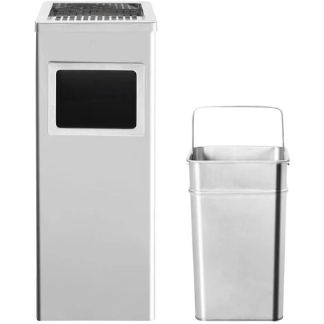 YOUTHUP Poubelle à Cendrier D'h?tel 36 L Acier Inoxydable - Argent 5 YOUTHUP Poubelle à Cendrier D'h?tel 36 L Acier Inoxydable - Argent – Image 3