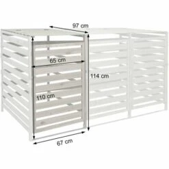 Extension Pour Abri à Poubelles XL Pour 1 Ou 2 Poubelles HHG-714, Bois Massif 110x65x93cm ~ Gris Clair 9 Extension Pour Abri à Poubelles XL Pour 1 Ou 2 Poubelles HHG-714, Bois Massif 110x65x93cm ~ Gris Clair -Poubelle Boutique 27420012 3