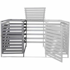 Extension Pour Abri à Poubelles XL Pour 1 Ou 2 Poubelles HHG-714, Bois Massif 110x65x93cm ~ Gris Clair 11 Extension Pour Abri à Poubelles XL Pour 1 Ou 2 Poubelles HHG-714, Bois Massif 110x65x93cm ~ Gris Clair -Poubelle Boutique 27420012 5