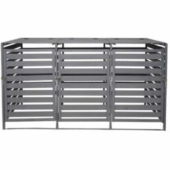 XL Abri à Poubelles,pour 3/6 Poubelles HHG-714,cache-poubelle,extensible 110x65x93 Cm, Bois Massif~gris Clair -Poubelle Boutique 27483524 4