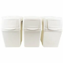Prosperplast Set 3 Poubelles De Recyclage Avec Capacité De 75 Litres En Blanc - Blanc 9 Prosperplast Set 3 Poubelles De Recyclage Avec Capacité De 75 Litres En Blanc - Blanc -Poubelle Boutique 27610102 3