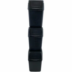 Prosperplast Set 3 Poubelles De Recyclage Avec Capacité De 75 Litres En Noir - Anthracite -Poubelle Boutique 27610112 2