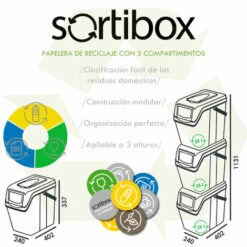 Prosperplast Set 3 Poubelles De Recyclage Avec Capacité De 75 Litres En Noir - Anthracite -Poubelle Boutique 27610112 4