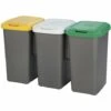 TONTARELLI 3x25L Poubelles De Recyclage En Plastique 79 X 33 X 48 Cm - Multicolor