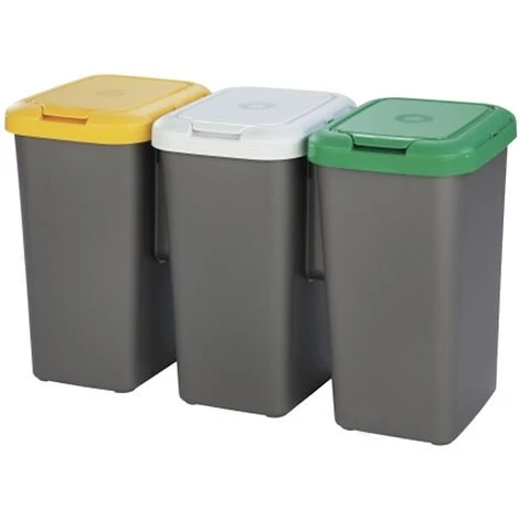 TONTARELLI 3x25L Poubelles De Recyclage En Plastique 79 X 33 X 48 Cm - Multicolor 3 TONTARELLI 3x25L Poubelles De Recyclage En Plastique 79 X 33 X 48 Cm - Multicolor