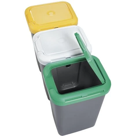 TONTARELLI 3x25L Poubelles De Recyclage En Plastique 79 X 33 X 48 Cm - Multicolor 4 TONTARELLI 3x25L Poubelles De Recyclage En Plastique 79 X 33 X 48 Cm - Multicolor – Image 2