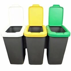 TONTARELLI 3x25L Poubelles De Recyclage En Plastique 79 X 33 X 48 Cm - Multicolor 9 TONTARELLI 3x25L Poubelles De Recyclage En Plastique 79 X 33 X 48 Cm - Multicolor -Poubelle Boutique 27610783 3