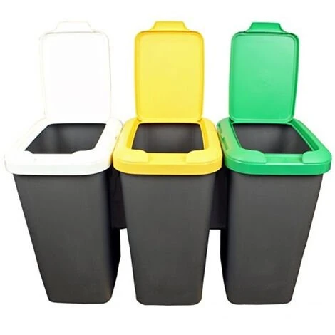TONTARELLI 3x25L Poubelles De Recyclage En Plastique 79 X 33 X 48 Cm - Multicolor 5 TONTARELLI 3x25L Poubelles De Recyclage En Plastique 79 X 33 X 48 Cm - Multicolor – Image 3