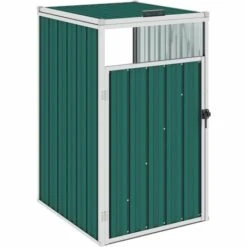 TRUE DEAL Abri De Poubelle Vert 72x81x121 Cm Acier