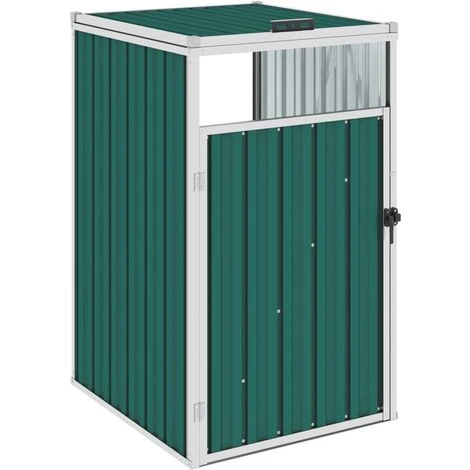 TRUE DEAL Abri De Poubelle Vert 72x81x121 Cm Acier 3 TRUE DEAL Abri De Poubelle Vert 72x81x121 Cm Acier