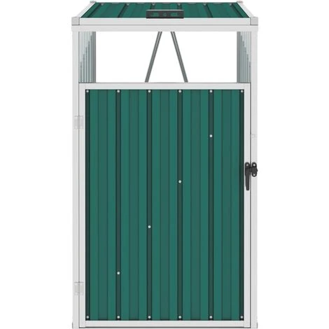 TRUE DEAL Abri De Poubelle Vert 72x81x121 Cm Acier 4 TRUE DEAL Abri De Poubelle Vert 72x81x121 Cm Acier – Image 2