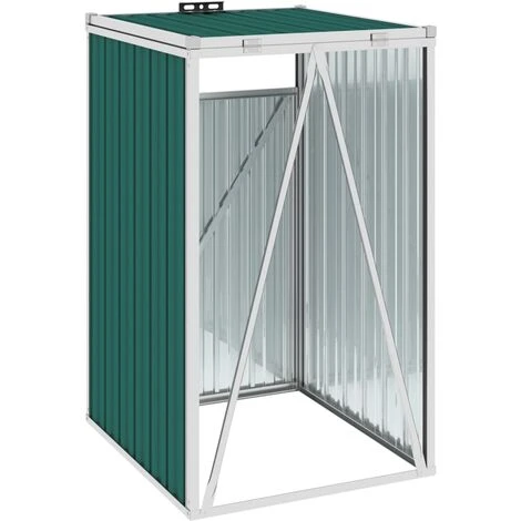 TRUE DEAL Abri De Poubelle Vert 72x81x121 Cm Acier 6 TRUE DEAL Abri De Poubelle Vert 72x81x121 Cm Acier – Image 4