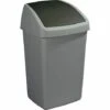 SUNWARE Poubelle Grise Avec Couvercle Basculant Delta 50 Litres Noir - Gris -Poubelle Boutique 2867813 1
