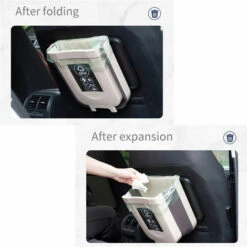 HAPPYSHOPPING Poubelle Suspendue, Poubelle De Cuisine Portable, Poubelle Suspendue Dans La Voiture, Grand Kaki - Grand Kaki -Poubelle Boutique 28742492 4