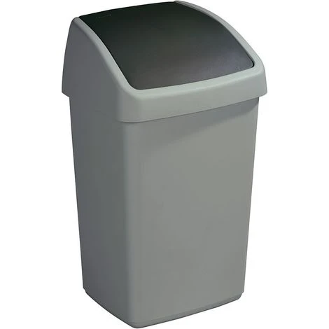 SUNWARE Poubelle Grise Avec Couvercle Basculant Delta 25 Litres Noir - Gris 3 SUNWARE Poubelle Grise Avec Couvercle Basculant Delta 25 Litres Noir - Gris