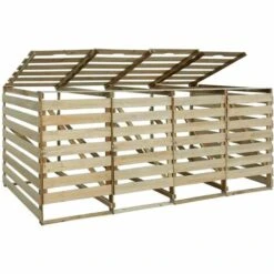 ASUPERMALL Abri Pour Poubelles Sur Roulettes Quadruple Pinede 240 L -Poubelle Boutique 29055044 5