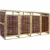 ASUPERMALL Abri De Poubelle Quadruple Pinede Et Osier -Poubelle Boutique 29055047 1