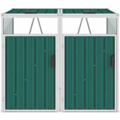 ASUPERMALL Abri De Poubelle Double Vert 143x81x121 Cm Acier -Poubelle Boutique 29055050 3