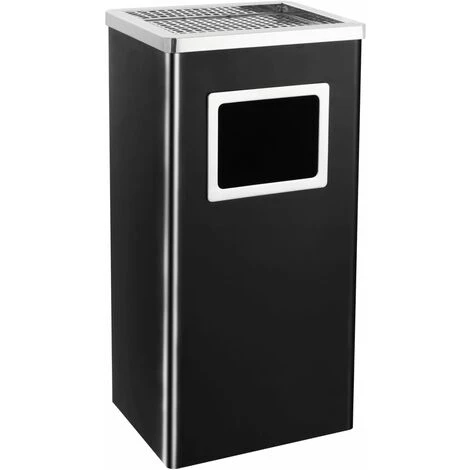 ASUPERMALL Poubelle A Cendrier D'hotel 45 L Acier Noir 3 ASUPERMALL Poubelle A Cendrier D'hotel 45 L Acier Noir