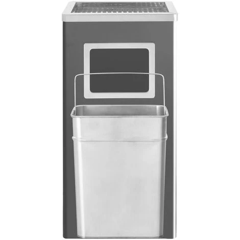 ASUPERMALL Poubelle A Cendrier D'hotel 45 L Acier Noir 6 ASUPERMALL Poubelle A Cendrier D'hotel 45 L Acier Noir – Image 4