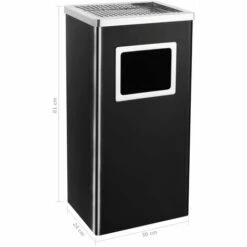 ASUPERMALL Poubelle A Cendrier D'hotel 45 L Acier Noir 11 ASUPERMALL Poubelle A Cendrier D'hotel 45 L Acier Noir -Poubelle Boutique 29055069 5