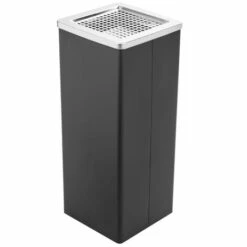 PrimeMatik - Poubelle Rectangulaire Avec Cendrier Couleur Noir -Poubelle Boutique 29195574 4