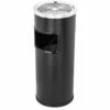 PrimeMatik - Poubelle Circulaire Avec Cendrier Couleur Noir -Poubelle Boutique 29307019 1
