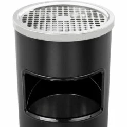 PrimeMatik - Poubelle Circulaire Avec Cendrier Couleur Noir -Poubelle Boutique 29307019 5