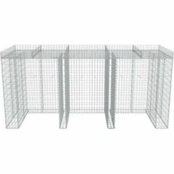 TRUE DEAL Mur En Gabion Pour Poubelle Acier Galvanisé 270x100x130 Cm 10 TRUE DEAL Mur En Gabion Pour Poubelle Acier Galvanisé 270x100x130 Cm -Poubelle Boutique 29369530 4
