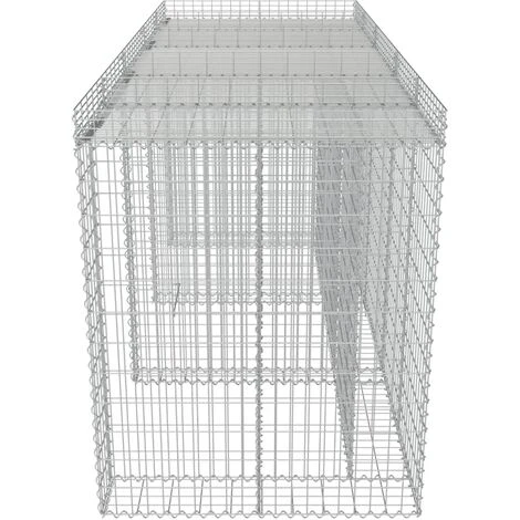 TRUE DEAL Mur En Gabion Pour Poubelle Acier Galvanisé 270x100x130 Cm 7 TRUE DEAL Mur En Gabion Pour Poubelle Acier Galvanisé 270x100x130 Cm – Image 5