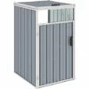 ASUPERMALL Abri De Poubelle Gris 72x81x121 Cm Acier -Poubelle Boutique 29988636 1
