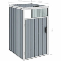 ASUPERMALL Abri De Poubelle Gris 72x81x121 Cm Acier -Poubelle Boutique 29988636 5