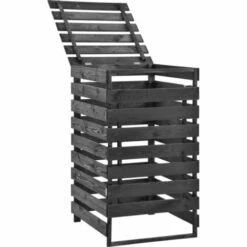 VidaXL Abri De Poubelle Simple 70x75x121 Cm Bois De Pin Massif Peint - Gris