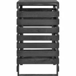 VidaXL Abri De Poubelle Simple 70x75x121 Cm Bois De Pin Massif Peint - Gris -Poubelle Boutique 30029329 4