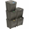 Prosperplast Lot De 5 Cubes De Recyclage 125 L Sortibox En Plastique Gris 5 X 25 L - Gris -Poubelle Boutique 30806751 1