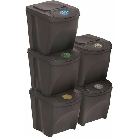 Prosperplast Lot De 5 Cubes De Recyclage 125 L Sortibox En Plastique Anthracite 5 X 25 L - Anthracite 3 Prosperplast Lot De 5 Cubes De Recyclage 125 L Sortibox En Plastique Anthracite 5 X 25 L - Anthracite