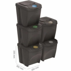 Prosperplast Lot De 5 Cubes De Recyclage 125 L Sortibox En Plastique Anthracite 5 X 25 L - Anthracite 6 Prosperplast Lot De 5 Cubes De Recyclage 125 L Sortibox En Plastique Anthracite 5 X 25 L - Anthracite -Poubelle Boutique 30806753 2