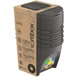 Prosperplast Lot De 5 Cubes De Recyclage 125 L Sortibox En Plastique Anthracite 5 X 25 L - Anthracite 7 Prosperplast Lot De 5 Cubes De Recyclage 125 L Sortibox En Plastique Anthracite 5 X 25 L - Anthracite -Poubelle Boutique 30806753 3