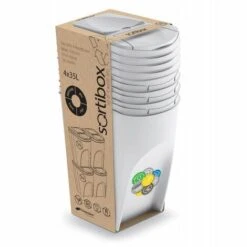 Prosperplast Lot De 4 Cubes De Recyclage 140 L Sortibox En Plastique Blanc 4 X 35 L - Blanc -Poubelle Boutique 30806763 3