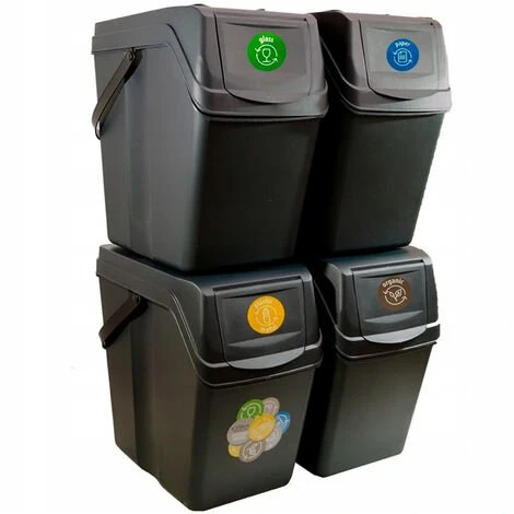 Prosperplast Lot De 4 Cubes De Recyclage 100 L Sortibox En Plastique Anthracite 4 X 25 L - Anthracite 3 Prosperplast Lot De 4 Cubes De Recyclage 100 L Sortibox En Plastique Anthracite 4 X 25 L - Anthracite