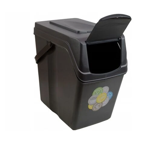 Prosperplast Lot De 4 Cubes De Recyclage 100 L Sortibox En Plastique Anthracite 4 X 25 L - Anthracite 6 Prosperplast Lot De 4 Cubes De Recyclage 100 L Sortibox En Plastique Anthracite 4 X 25 L - Anthracite – Image 4
