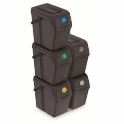 Prosperplast Lot De 5 Cubes De Recyclage 125 L Sortibox En Plastique Anthracite 5 X 25 L - Anthracite