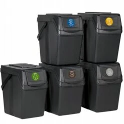 Prosperplast Lot De 5 Cubes De Recyclage 125 L Sortibox En Plastique Anthracite 5 X 25 L - Anthracite -Poubelle Boutique 30806785 3