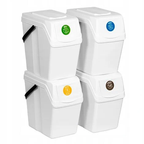 Prosperplast Lot De 4 Cubes De Recyclage 100 L Sortibox En Plastique Blanc 4 X 25 L - Blanc 3 Prosperplast Lot De 4 Cubes De Recyclage 100 L Sortibox En Plastique Blanc 4 X 25 L - Blanc