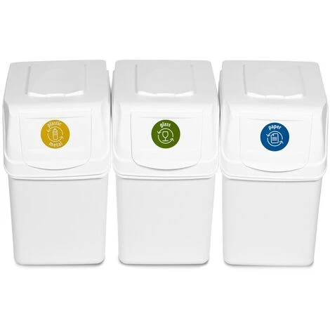 Prosperplast Lot De 4 Cubes De Recyclage 100 L Sortibox En Plastique Blanc 4 X 25 L - Blanc 5 Prosperplast Lot De 4 Cubes De Recyclage 100 L Sortibox En Plastique Blanc 4 X 25 L - Blanc – Image 3