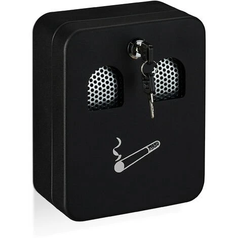 Relaxdays Cendrier Mural Pour Extérieur, Matériel De Montage Et Clé, Résistant Aux Intempéries, 20 X 16 X 8,5 Cm, Noir 3 Relaxdays Cendrier Mural Pour Extérieur, Matériel De Montage Et Clé, Résistant Aux Intempéries, 20 X 16 X 8,5 Cm, Noir