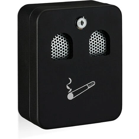 Relaxdays Cendrier Mural Pour Extérieur, Matériel De Montage Et Clé, Résistant Aux Intempéries, 20 X 16 X 8,5 Cm, Noir 4 Relaxdays Cendrier Mural Pour Extérieur, Matériel De Montage Et Clé, Résistant Aux Intempéries, 20 X 16 X 8,5 Cm, Noir – Image 2